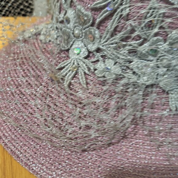 Women’s Pink + Silver First-Lady Church Hat | Show-Stopping Statement | One Size - Picture 5 of 8